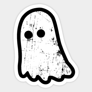 Cute Vintage Ghost – Simple Distressed Grunge Halloween Sticker